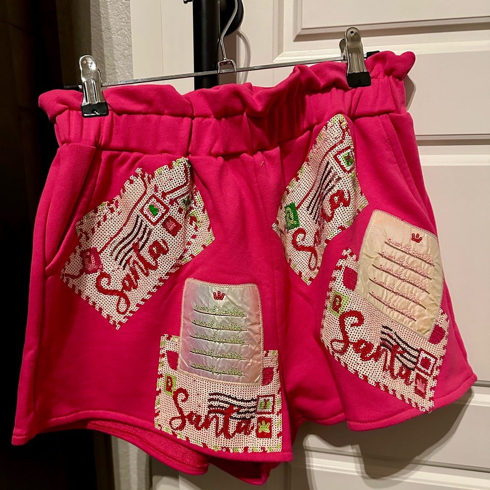 Queen of Sparkles Hot Pink Letters to Santa Shorts